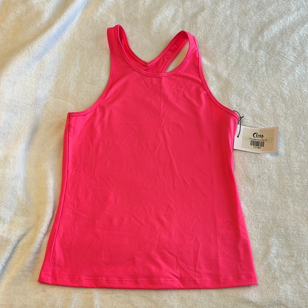 Zyia Pink Classic Racer Tank Medium